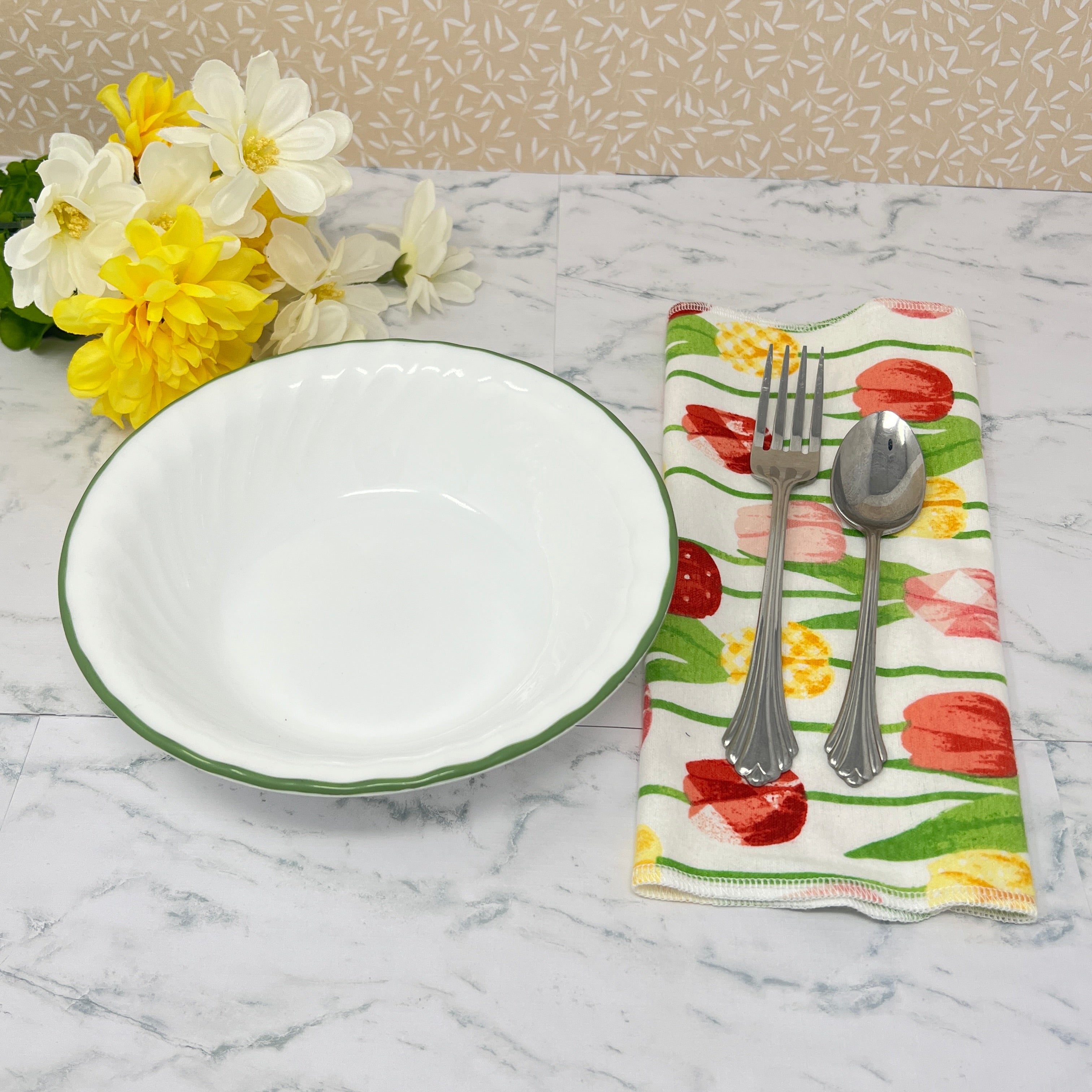 Eco-Friendly Reusable unPaper Towels  -Sustainable living/ Pack of 6 Cloths - Tulips