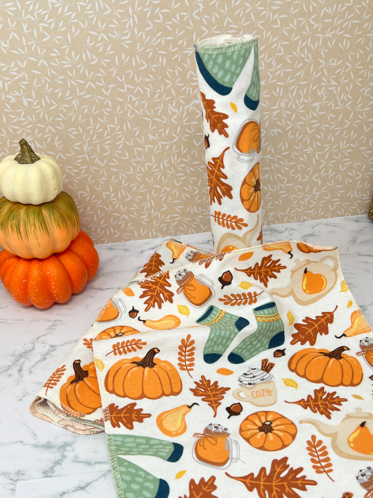 Fall Favorites Decor - Eco Friendly Unpaper towels, aka Paperless Towels