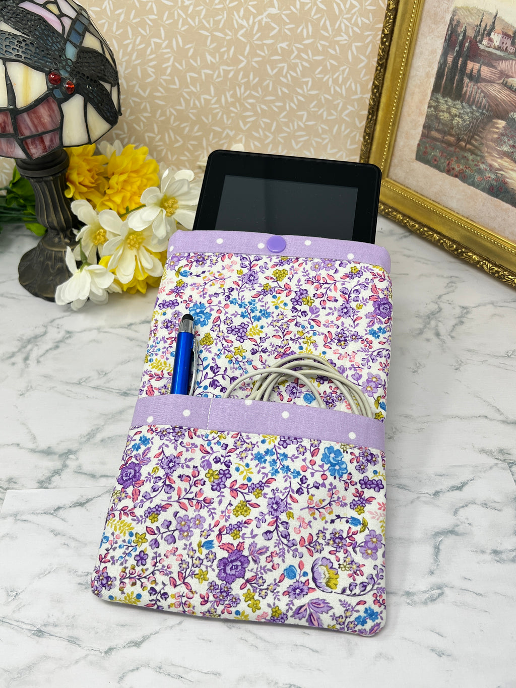 Lavender Spray - Quilted E-reader Sleeve