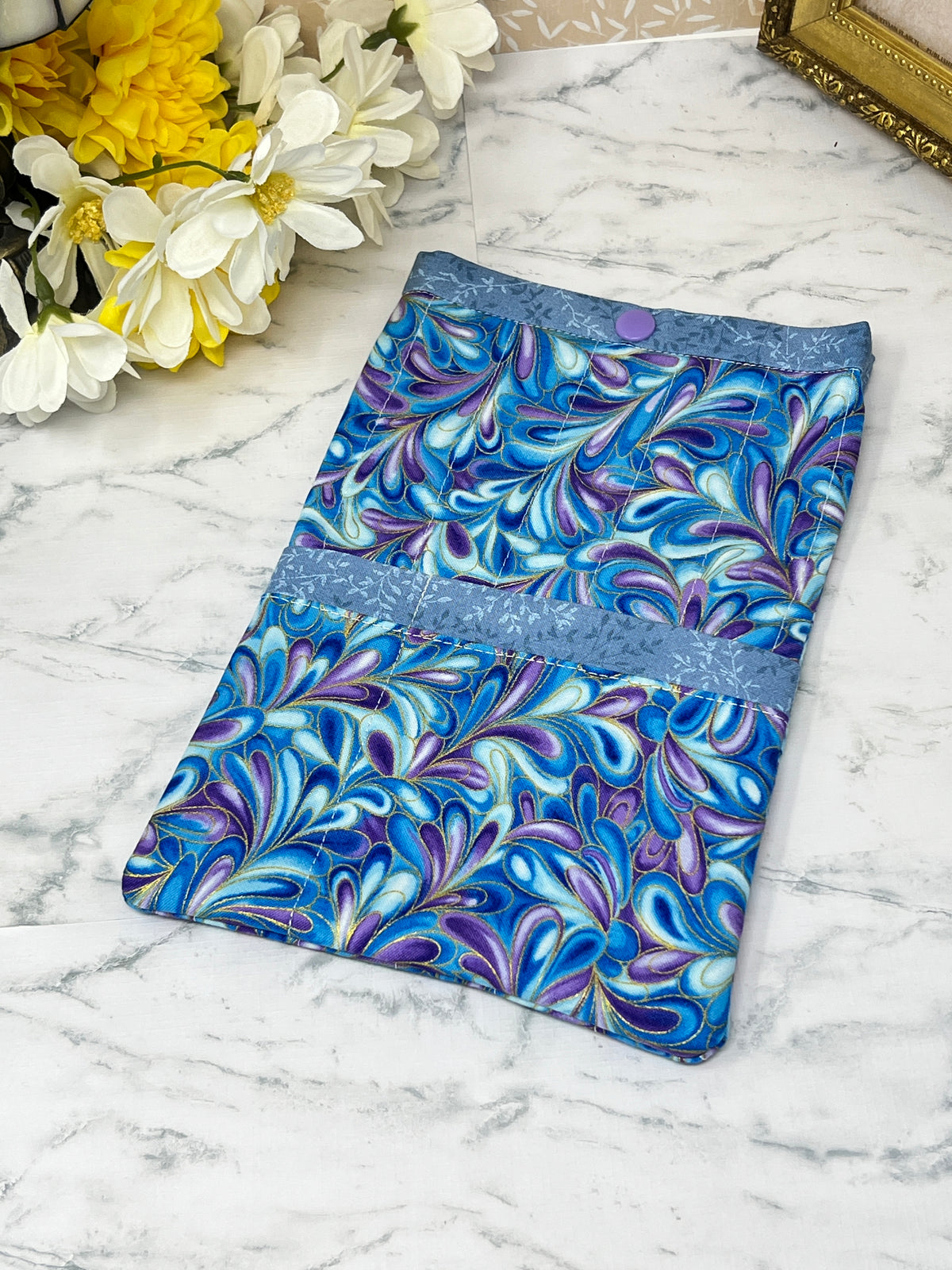 Blue Splash,  Quilted E-reader Sleeve