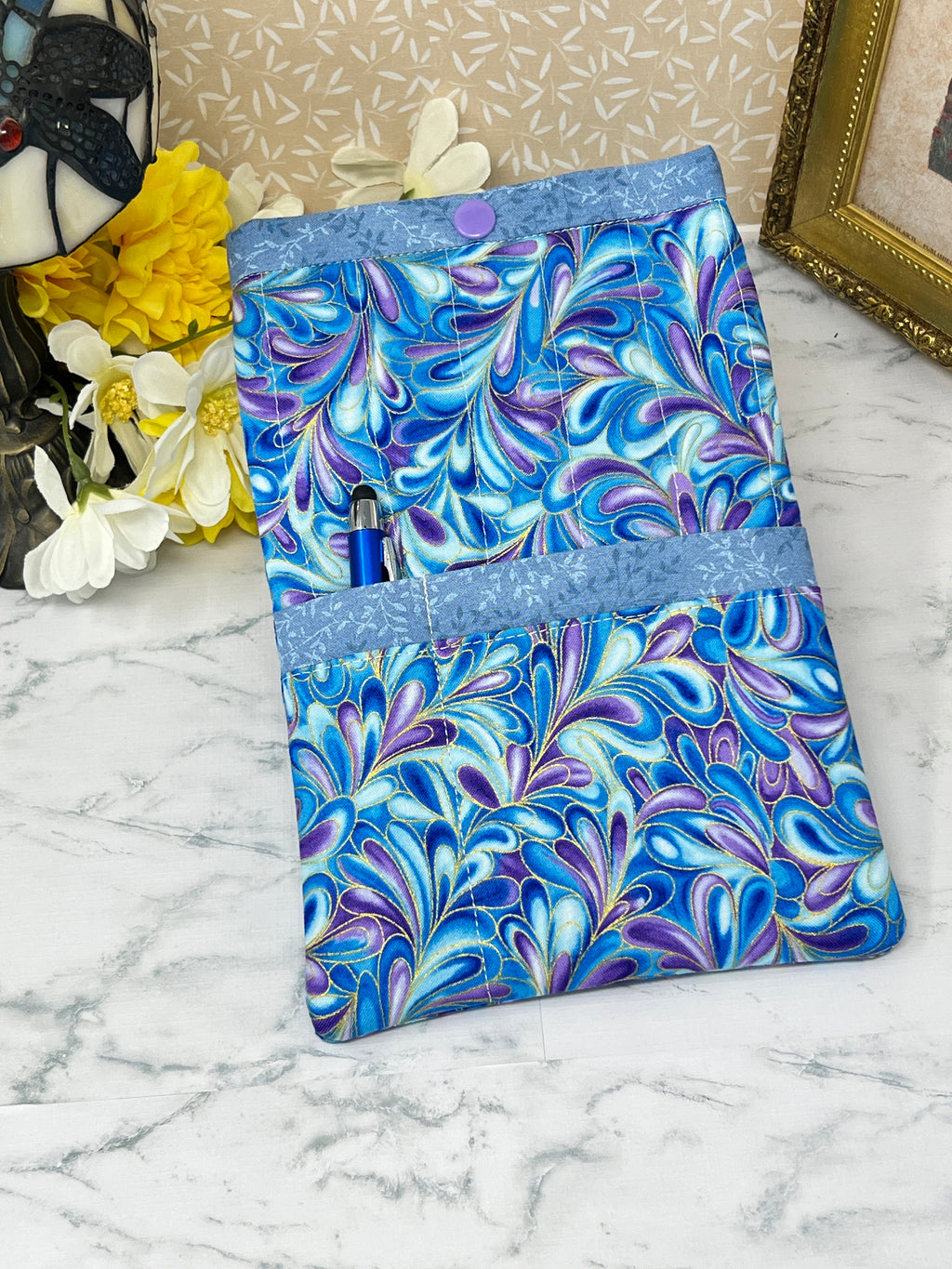 Blue Splash,  Quilted E-reader Sleeve
