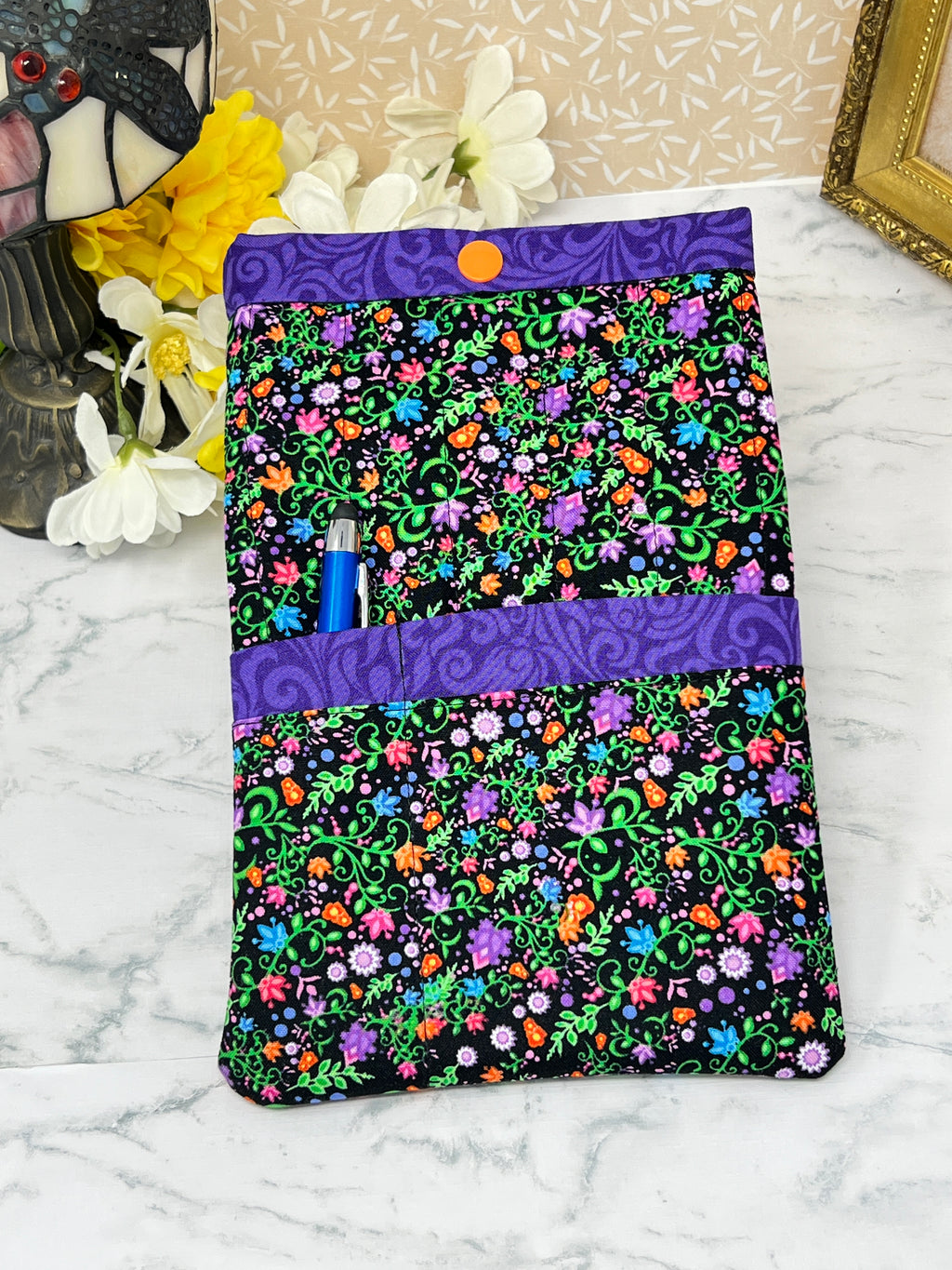 Vivid Floral -  Quilted E-reader Sleeve