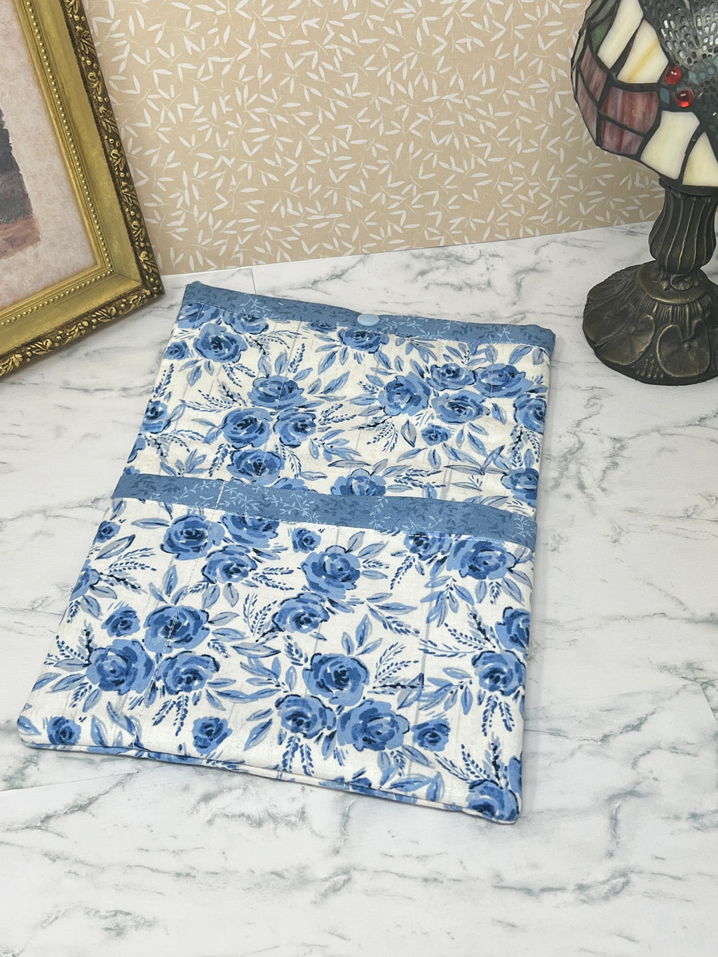 Blue Roses - Quilted Tablet Sleeve