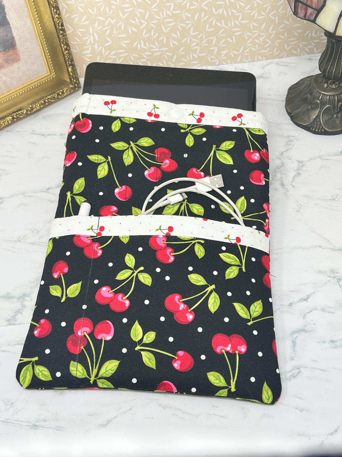 Cherries Galore - Quilted Tablet Sleeve