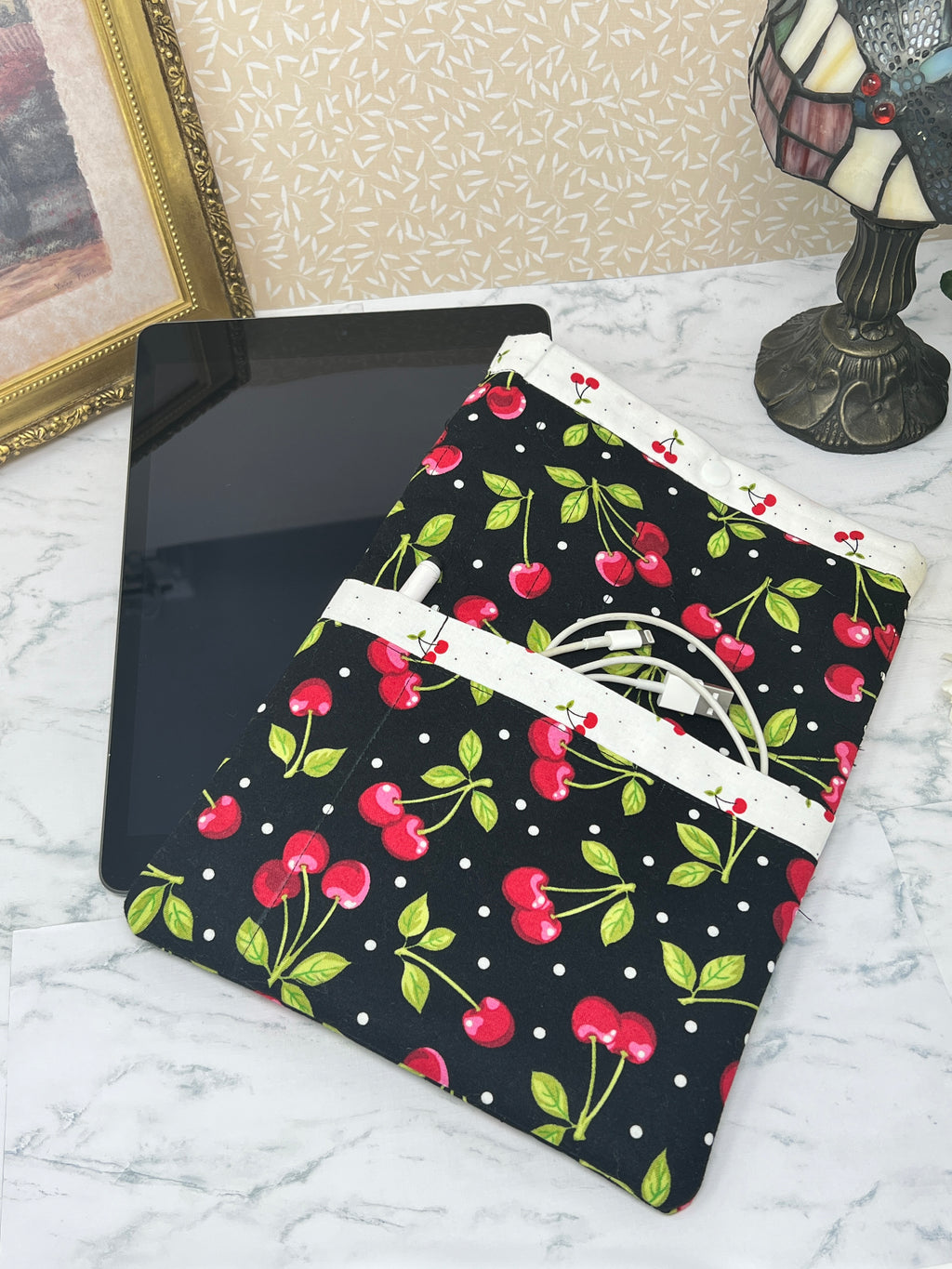 Cherries Galore - Quilted Tablet Sleeve