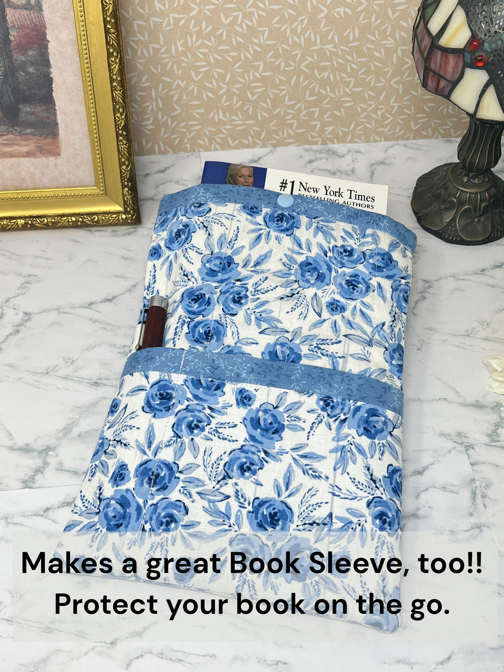 Blue Roses - Quilted Tablet Sleeve