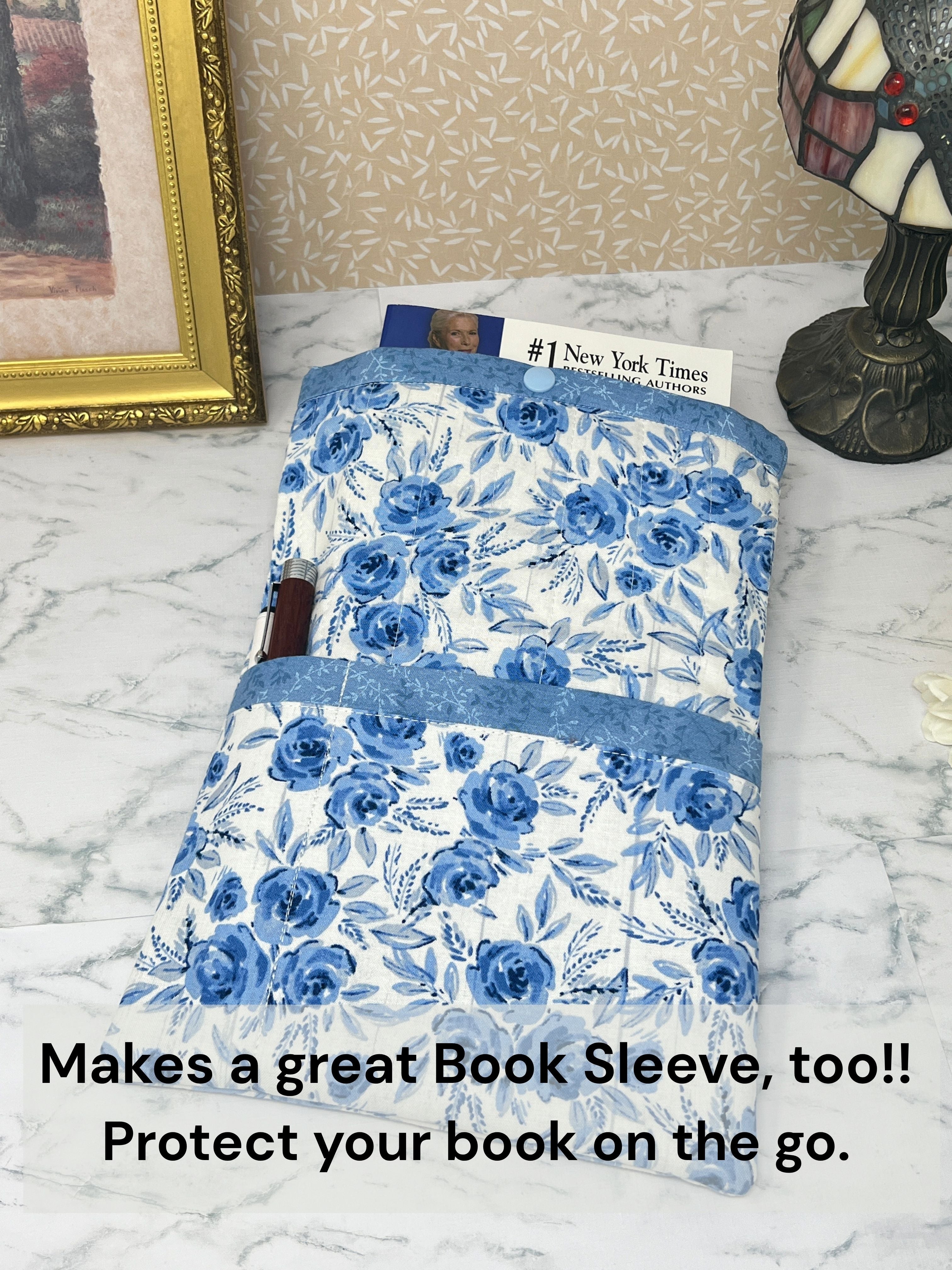 Blue Roses - Quilted Tablet Sleeve