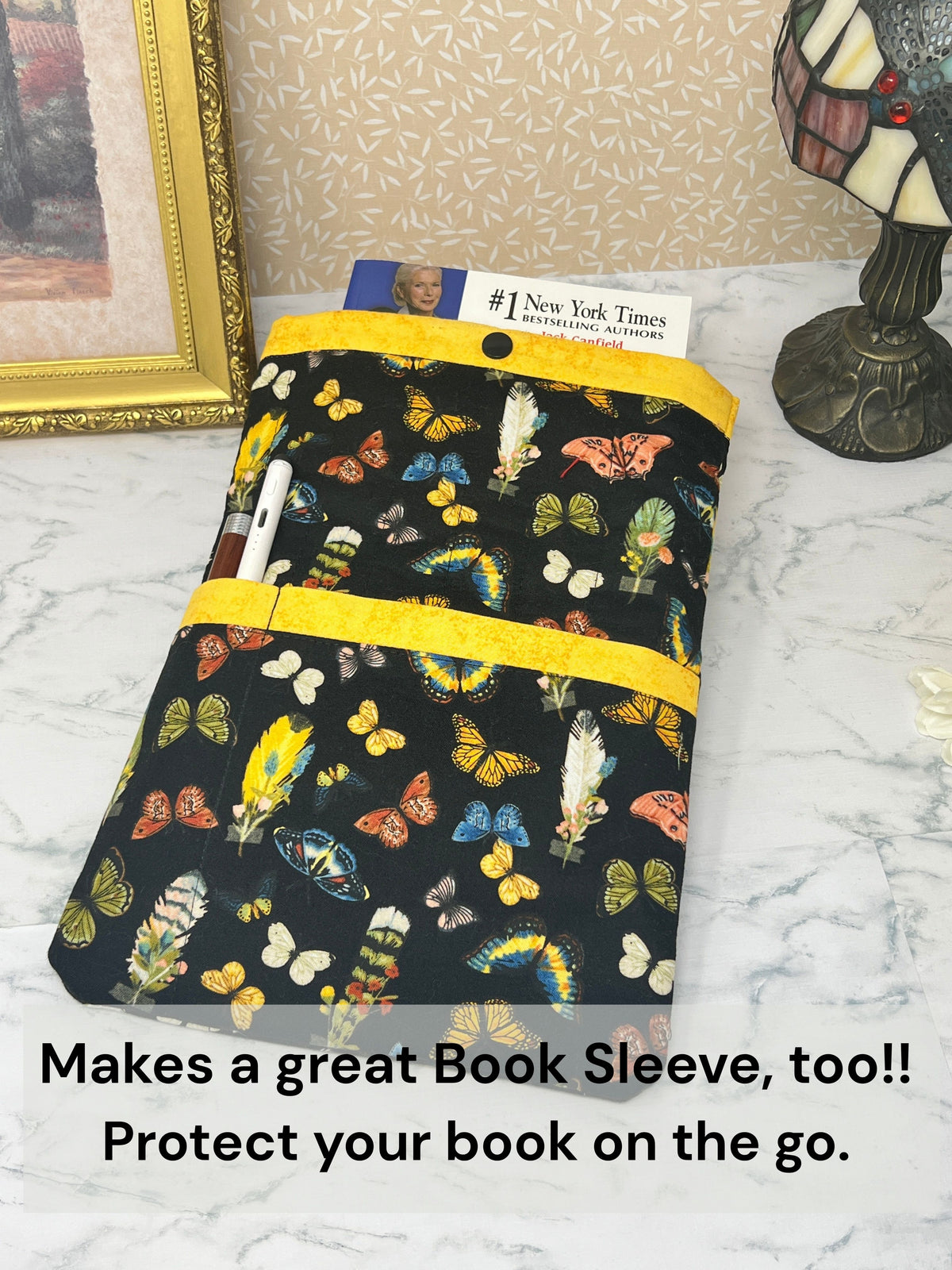 Feathers and Butterflies - Quilted Tablet Sleeve