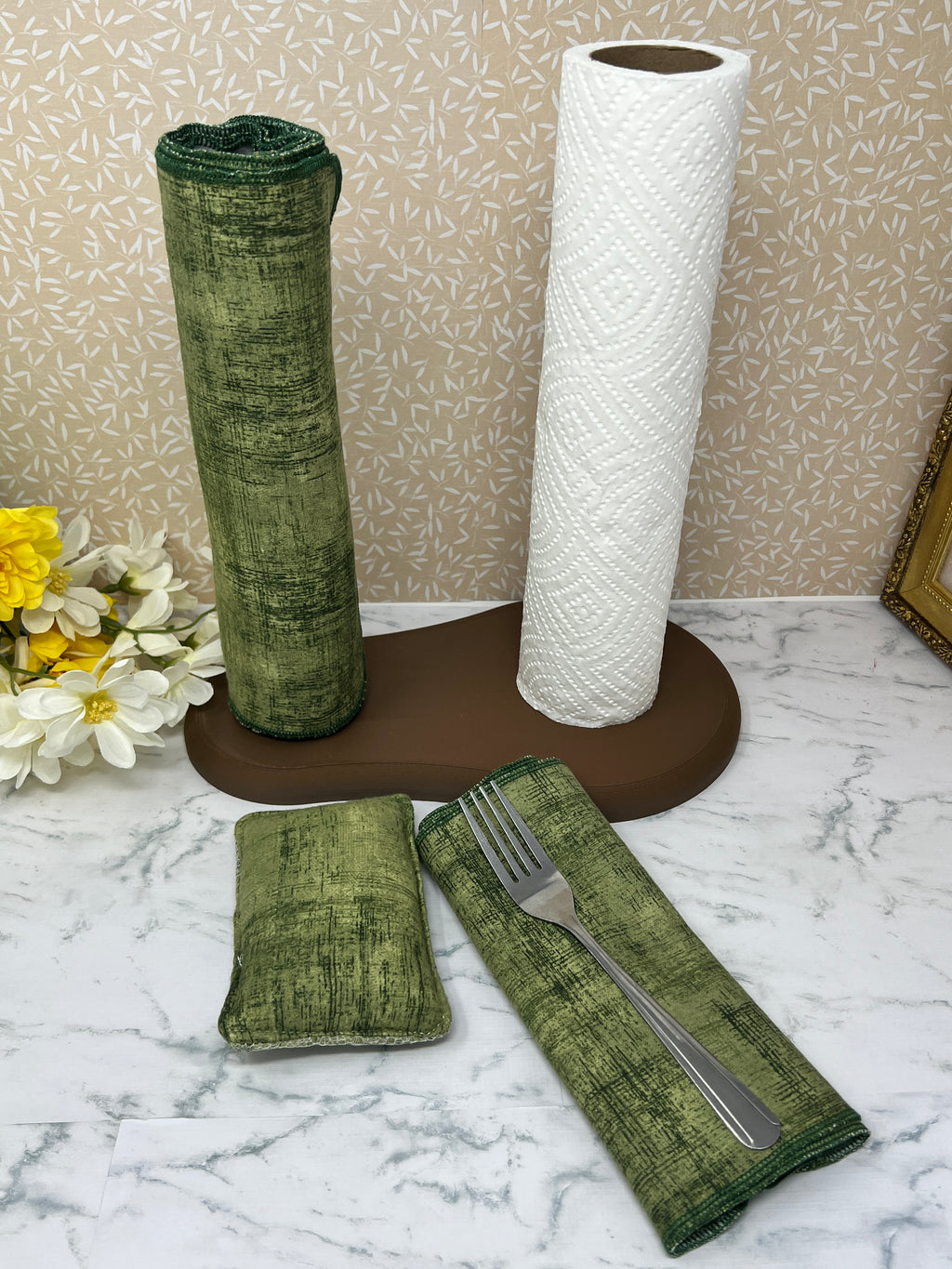 Green with Brown - Transition Bundle for Reusable Towels and Napkins