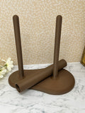 Brown - Dual Kitchen Towel Holder with Tube