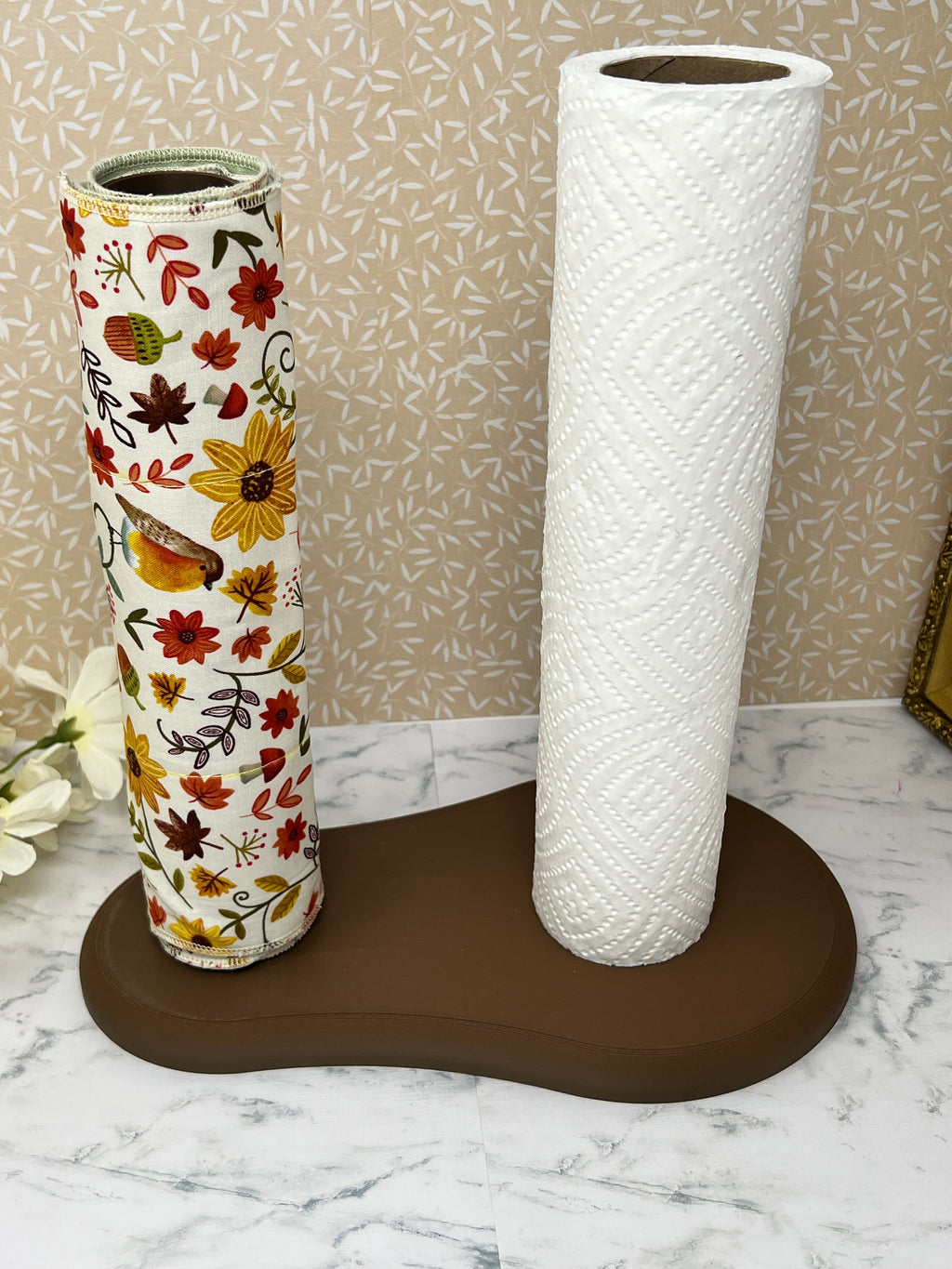 Turquoise- Dual Kitchen Towel Holder with Tube