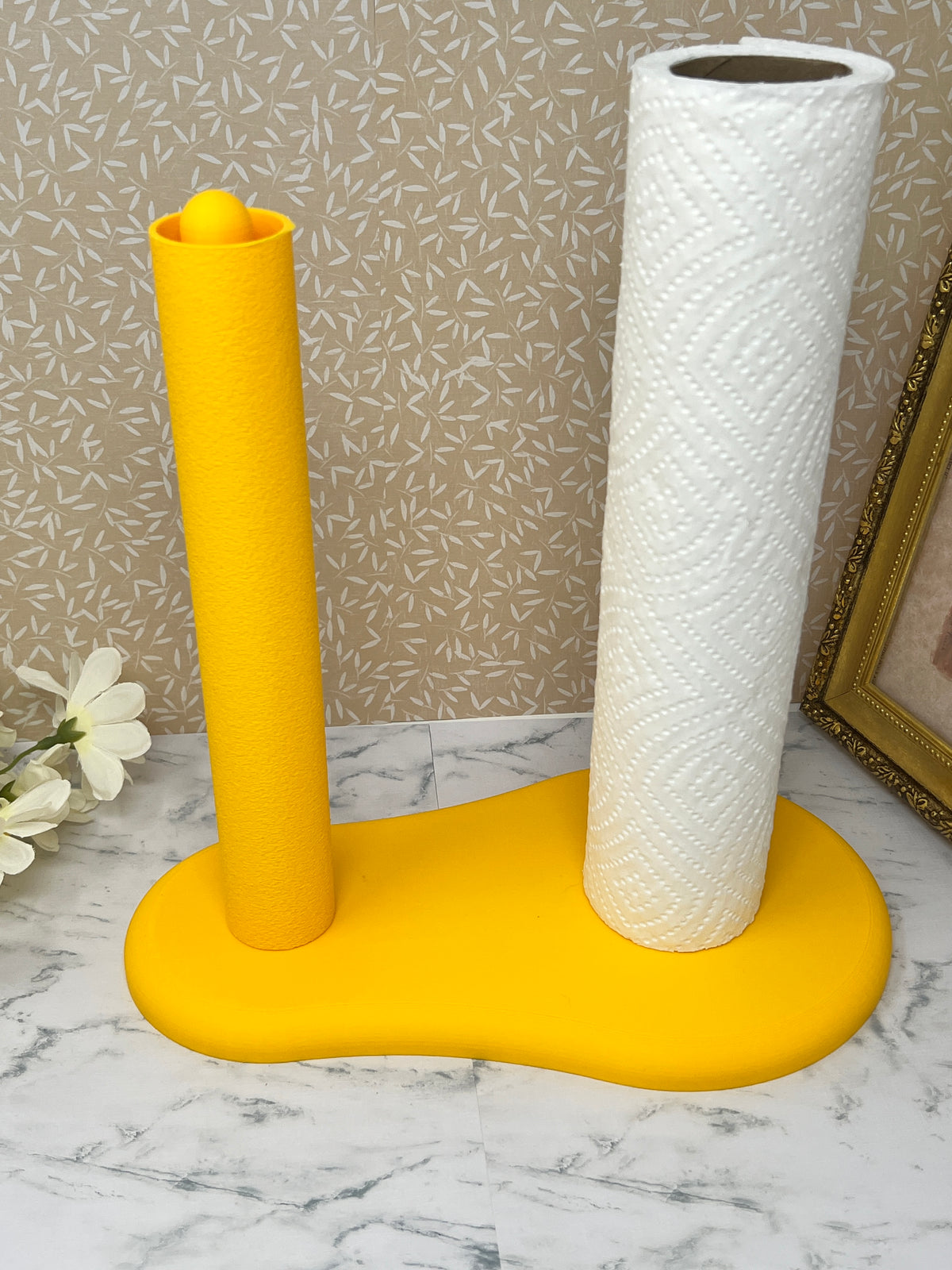 Yellow -  Dual Kitchen Towel Holder with Tube