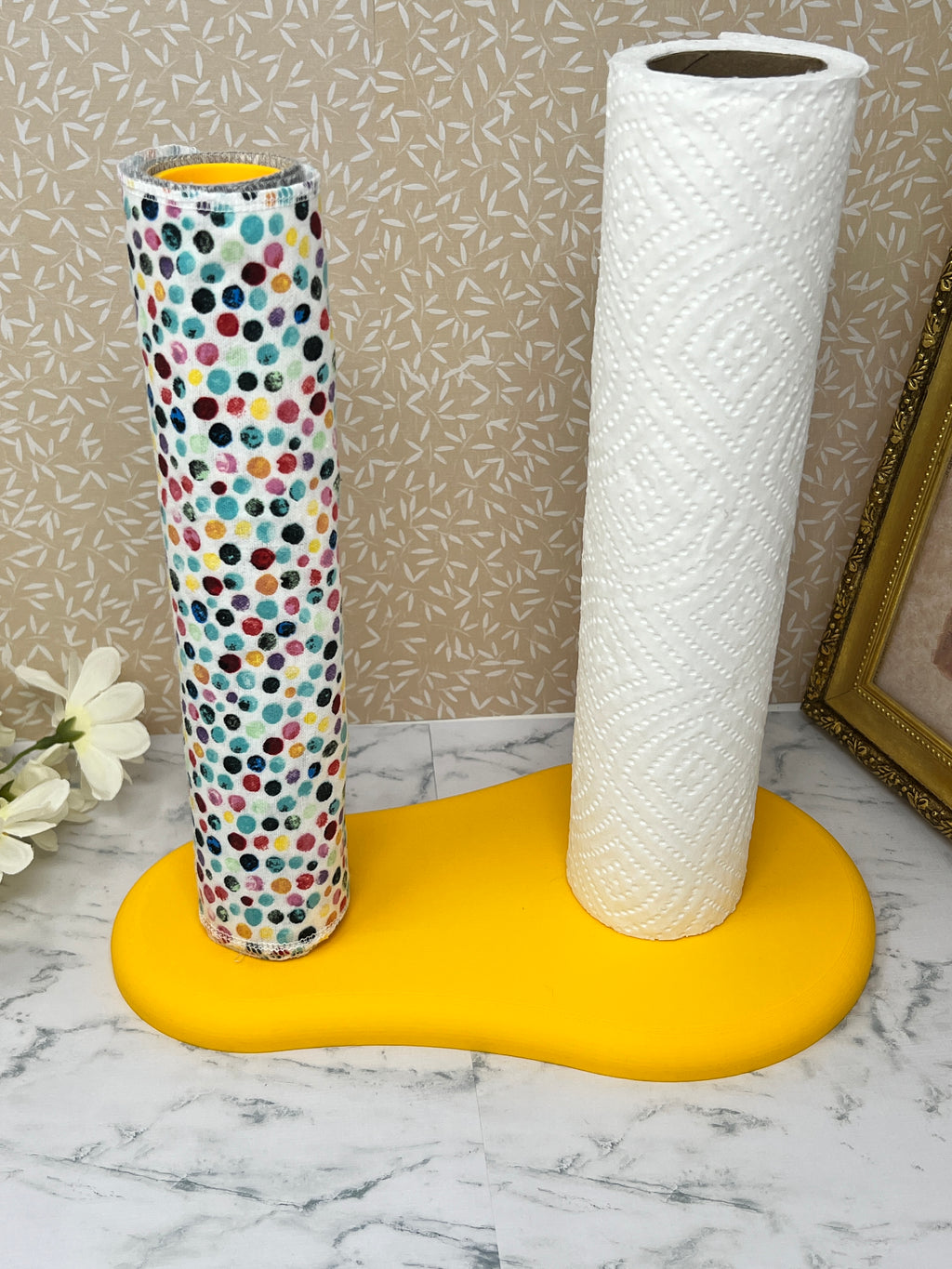 Yellow -  Dual Kitchen Towel Holder with Tube