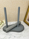 Gray -  Dual Kitchen Towel Holder with Tube