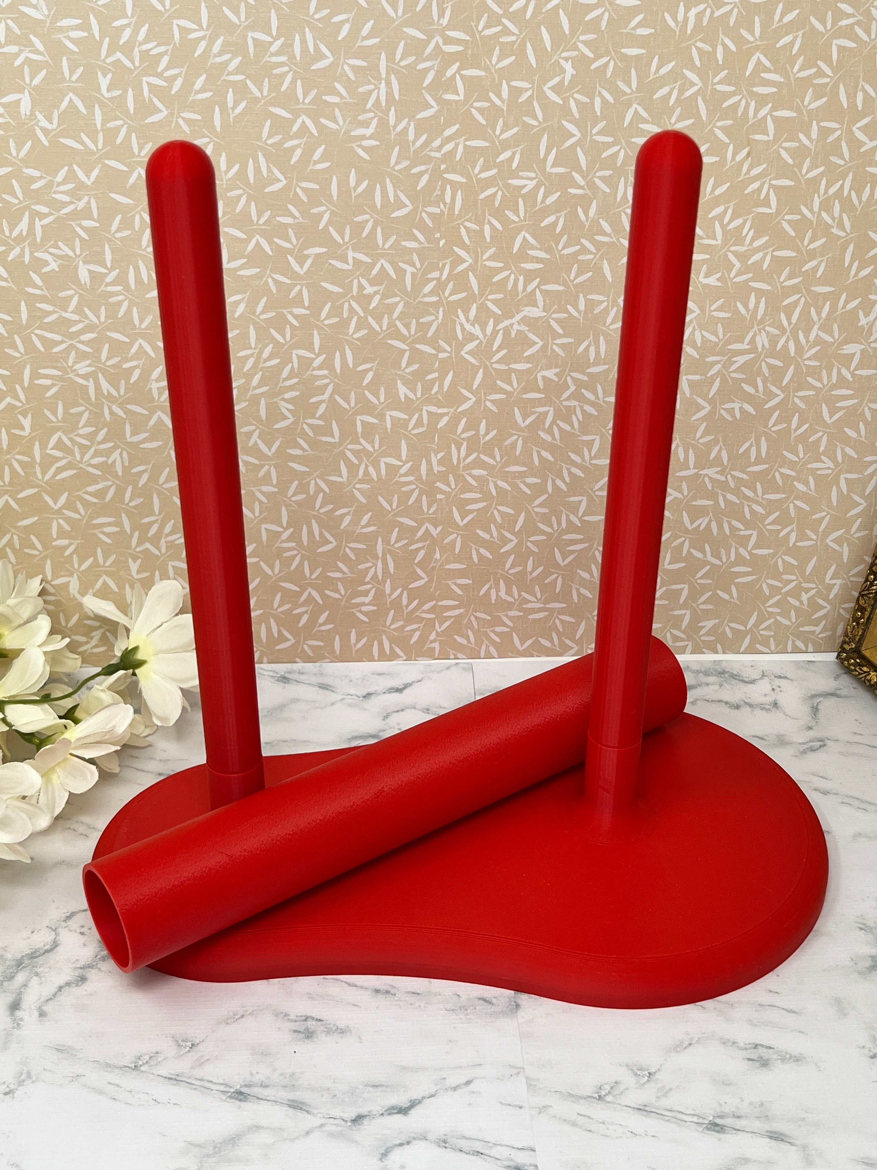 Red -  Dual Kitchen Towel Holder with Tube