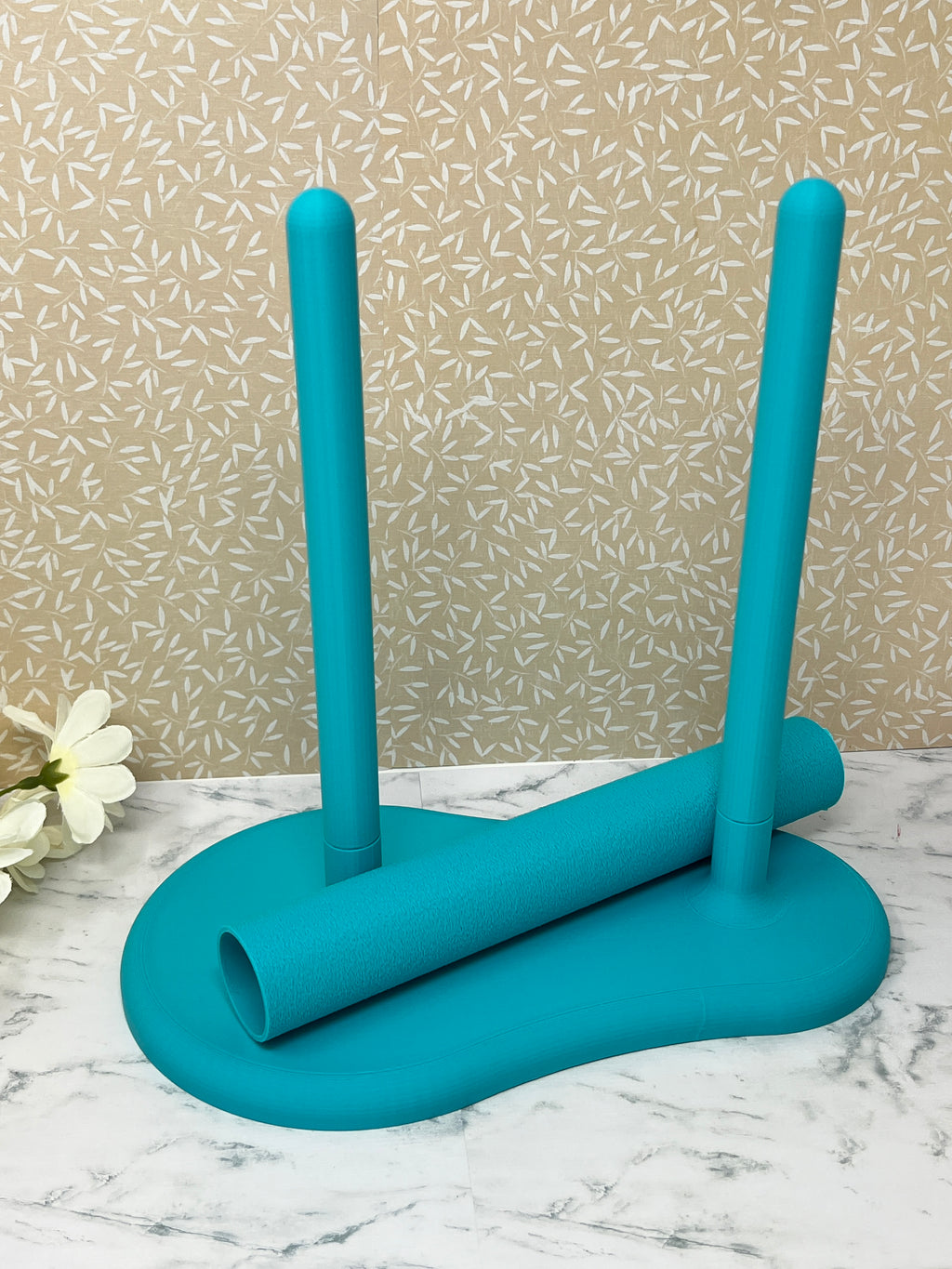 Turquoise- Dual Kitchen Towel Holder with Tube