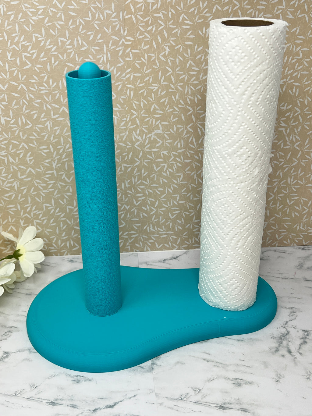 Turquoise- Dual Kitchen Towel Holder with Tube