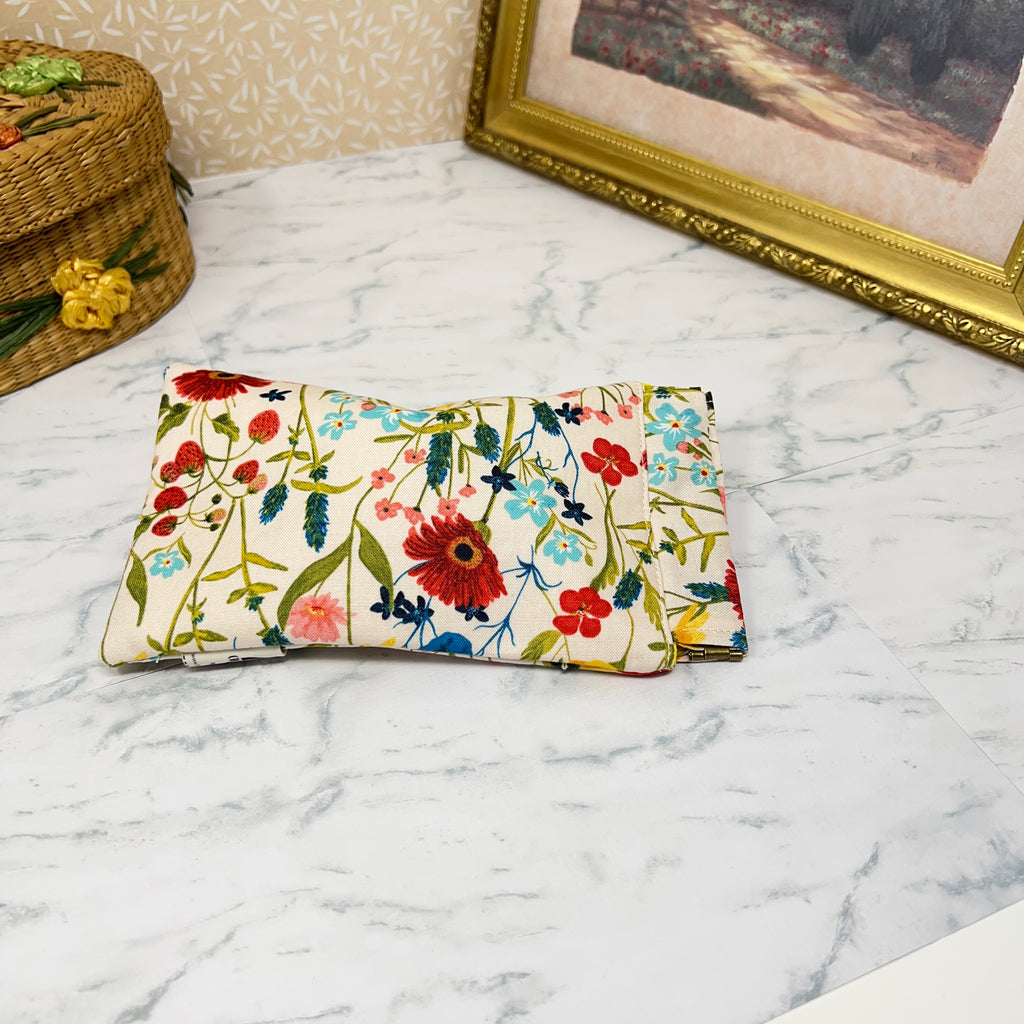 Padded Protective Eyewear Case, Glasses Pouch with Flex Band Closure, Spring Floral