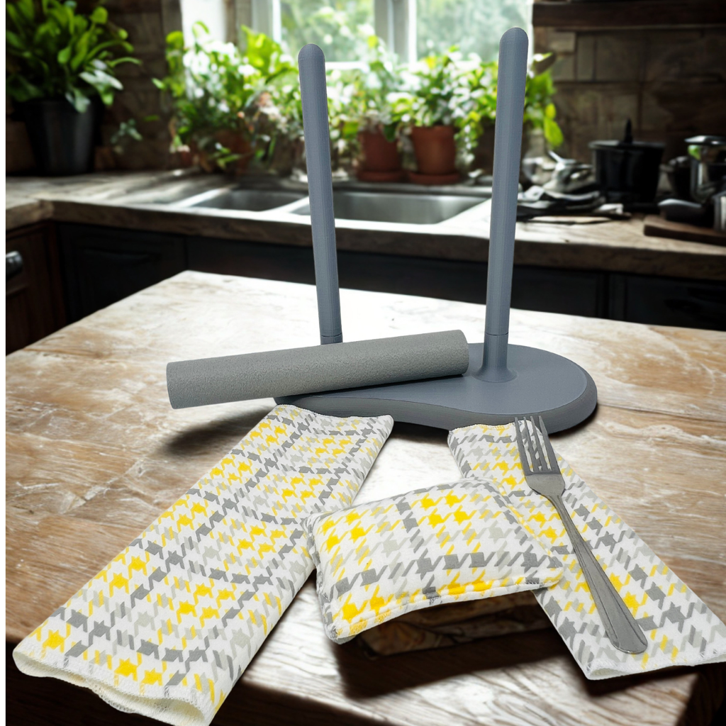 Gray, Yellow and White Plaid - Transition Bundle for Reusable Towels and Napkins